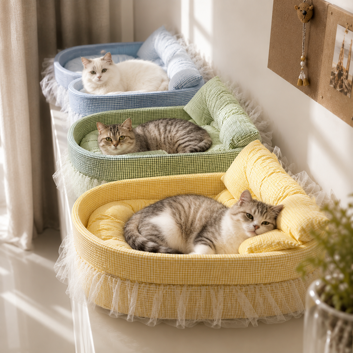 Belle Lounge – Luxury Ruffled Cat Bed