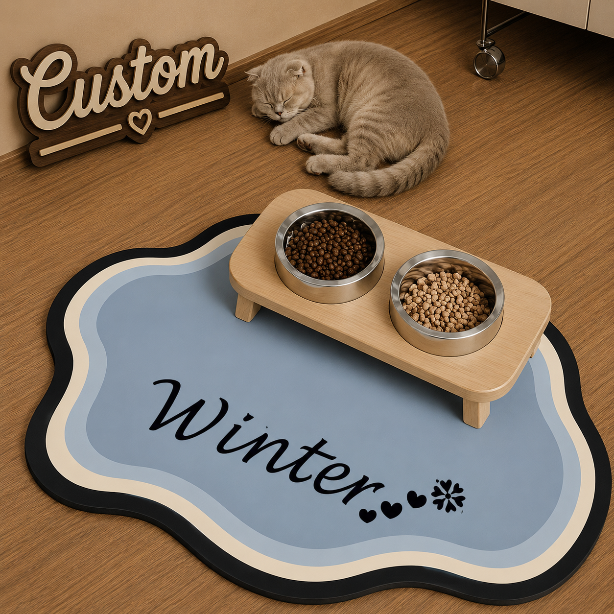 Signature Feeding Mat – Personalised Pet Dining Mat