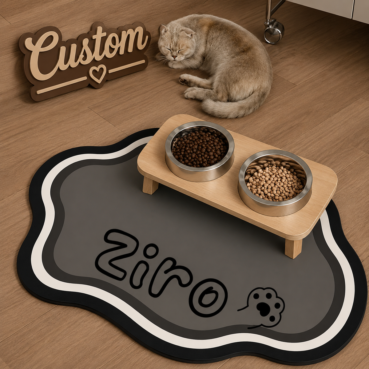 Signature Feeding Mat – Personalised Pet Dining Mat