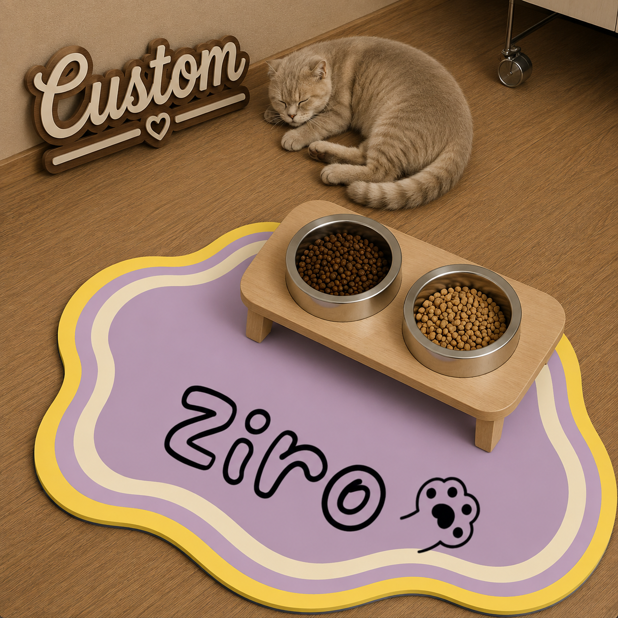 Signature Feeding Mat – Personalised Pet Dining Mat
