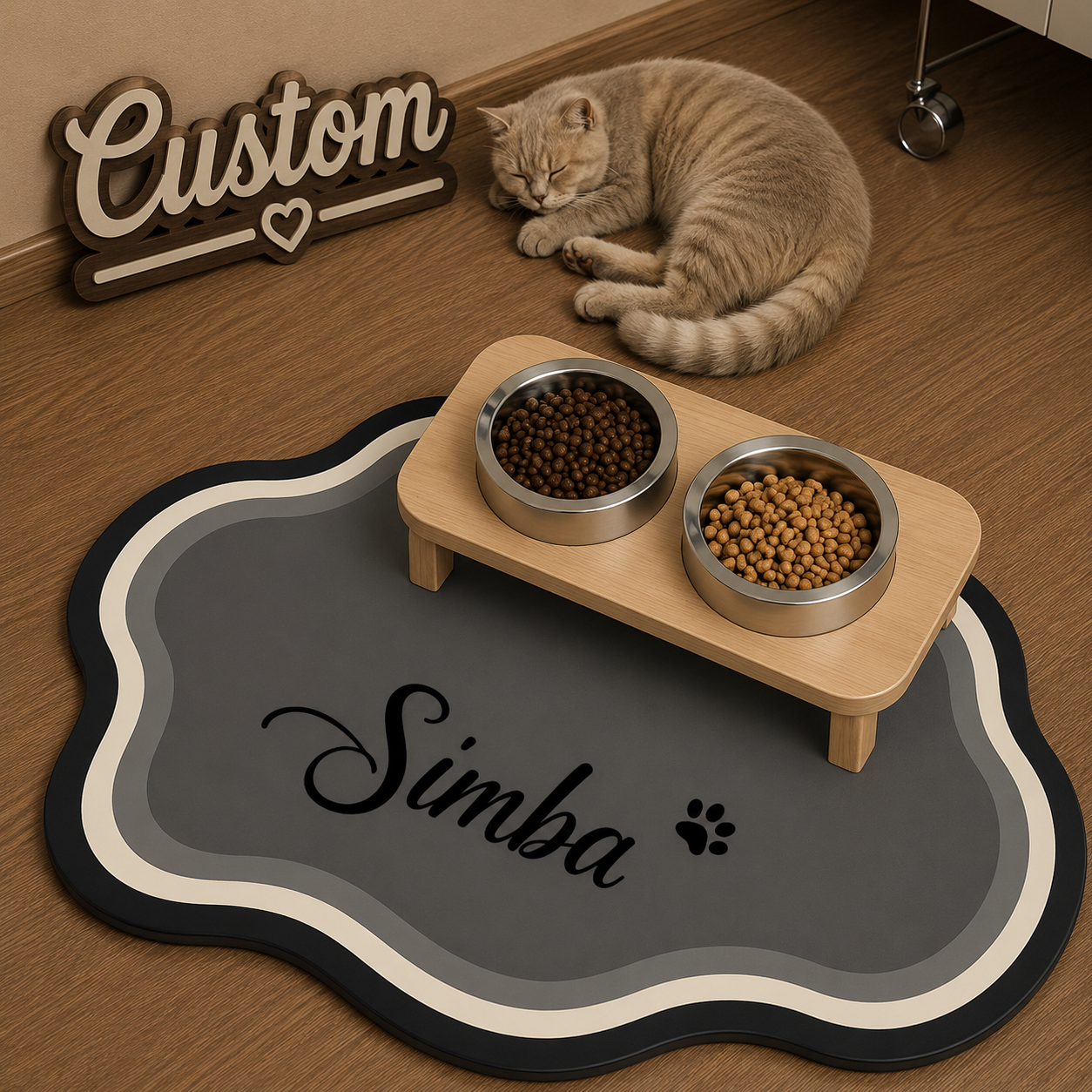 Signature Feeding Mat – Personalised Pet Dining Mat