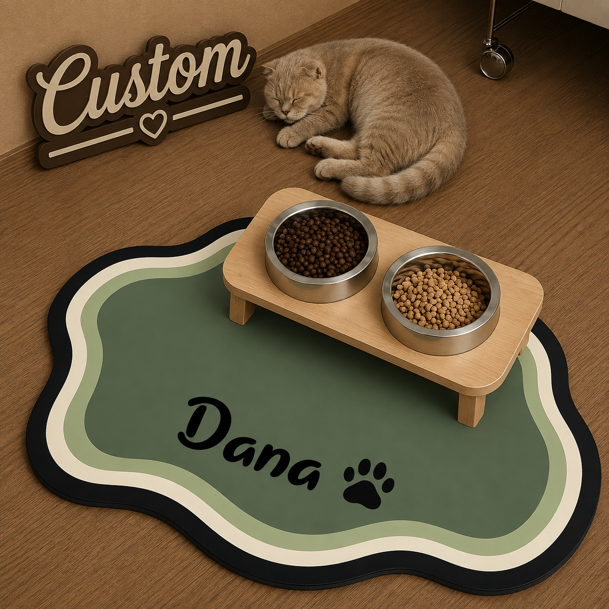 Signature Feeding Mat – Personalised Pet Dining Mat