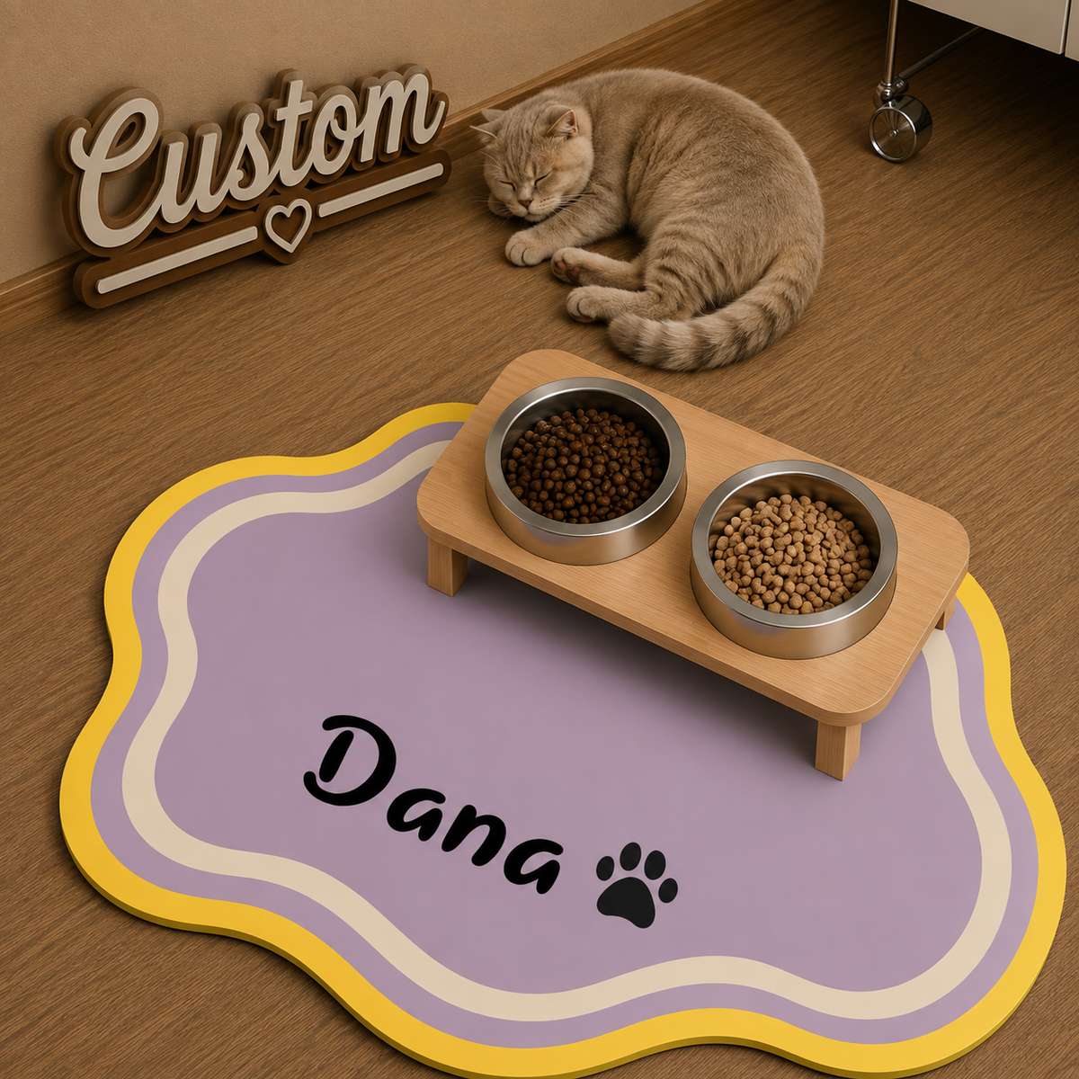 Signature Feeding Mat – Personalised Pet Dining Mat