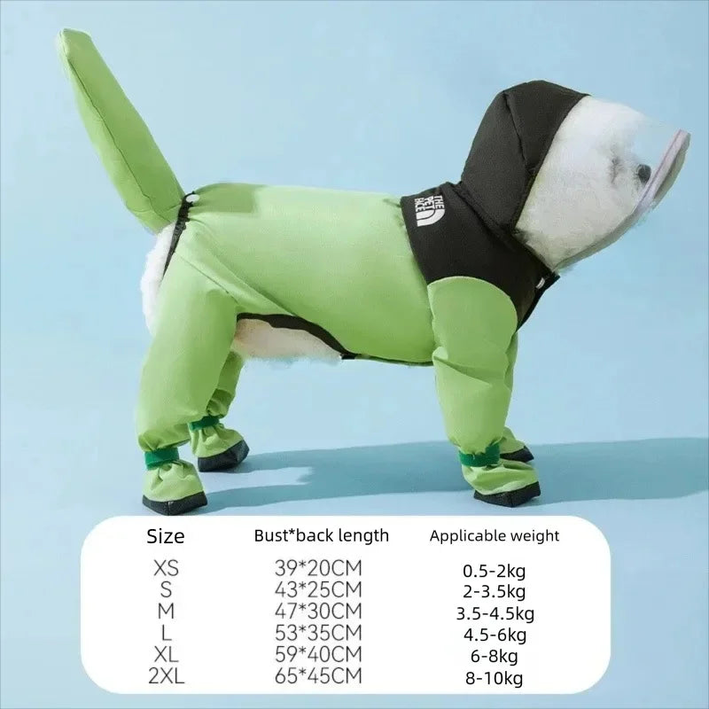 Pawvelle PuddleSuit™ Four-Leg Dog Raincoat