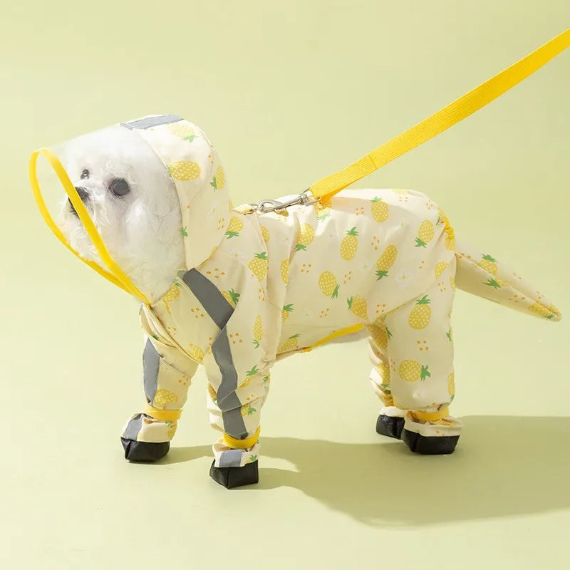 Pawvelle PuddleSuit™ Four-Leg Dog Raincoat