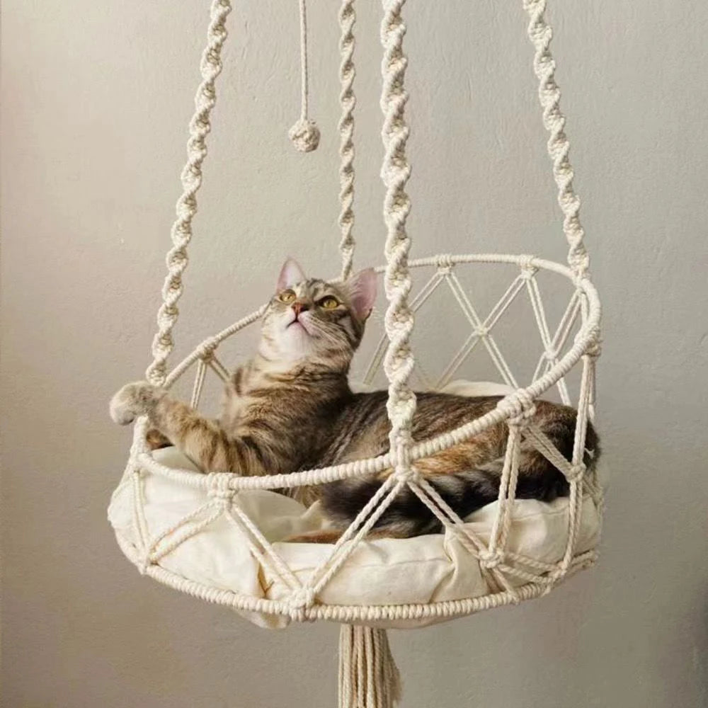Boho Cloud Hanging Cat Hammock