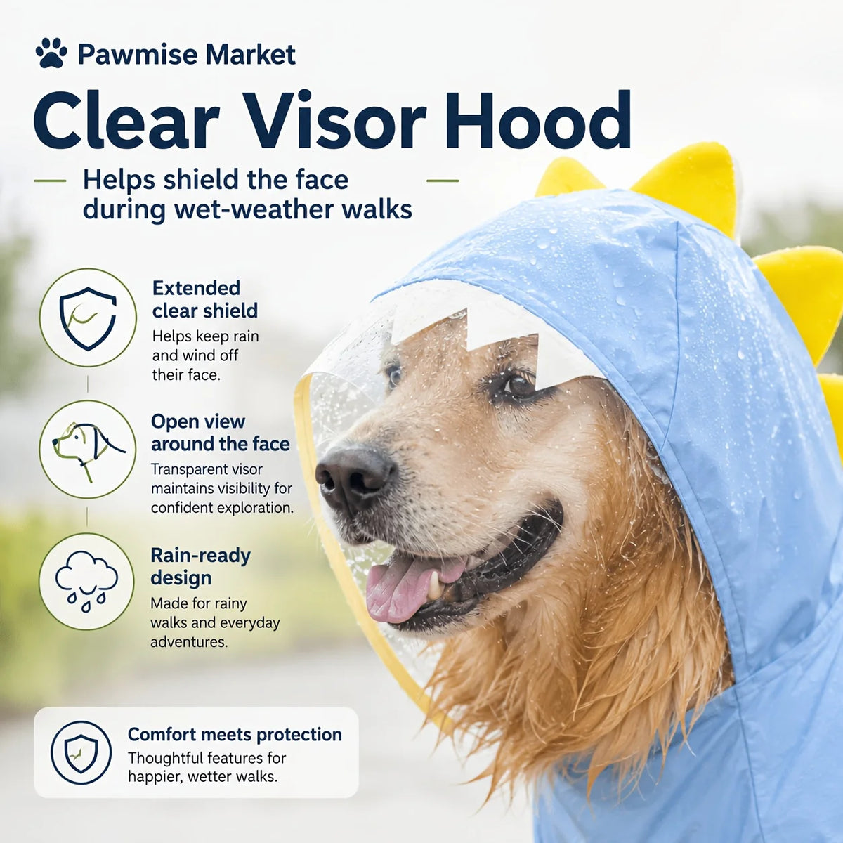 Pawvelle DinoDry™ Full-Body Dog Raincoat