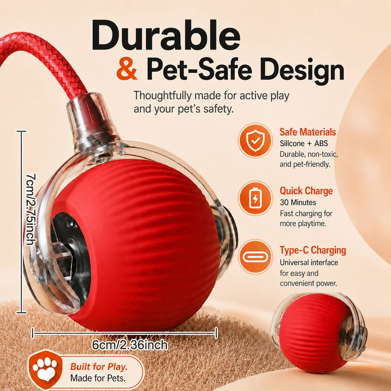 Zoomie Ball – Smart Interactive Pet Toy 🐾