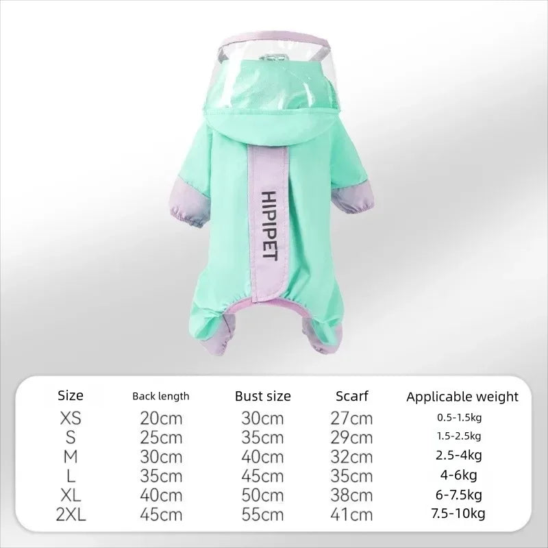 Pawvelle PuddleSuit™ Four-Leg Dog Raincoat