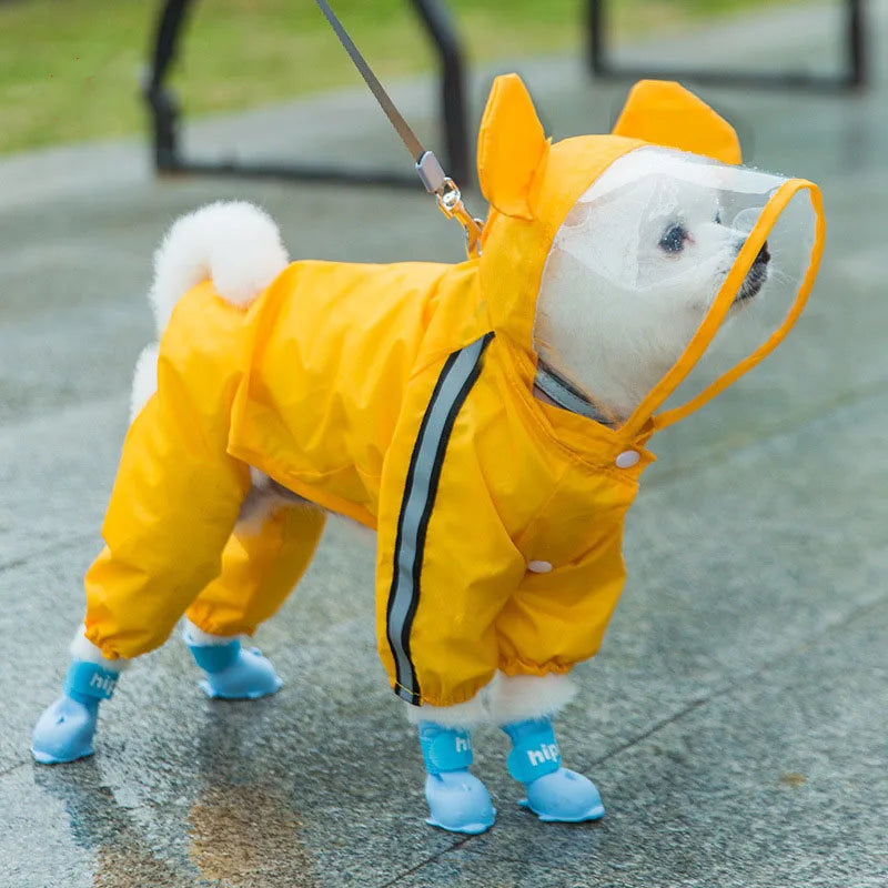 Pawvelle PuddleSuit™ Four-Leg Dog Raincoat