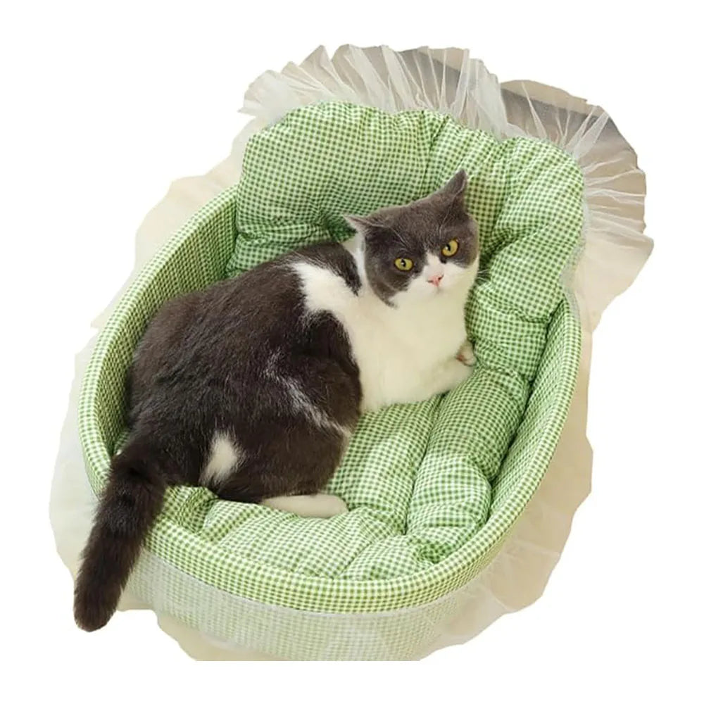 Belle Lounge – Luxury Ruffled Cat Bed