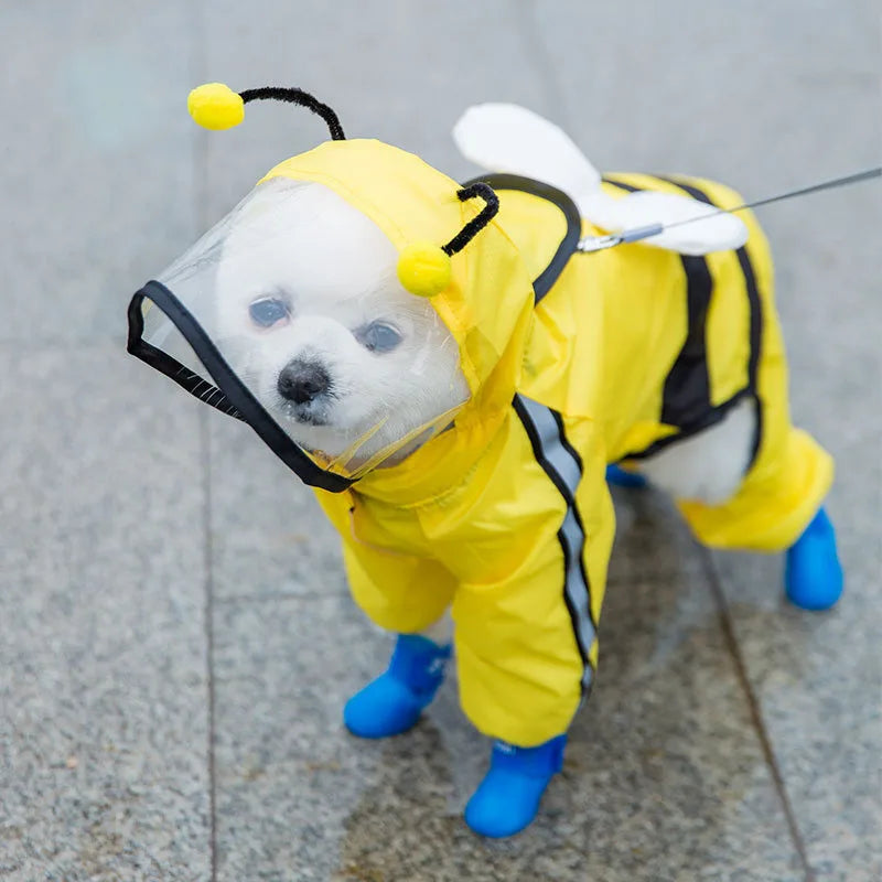 Pawvelle PuddleSuit™ Four-Leg Dog Raincoat