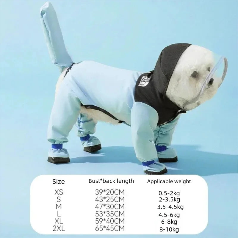 Pawvelle PuddleSuit™ Four-Leg Dog Raincoat