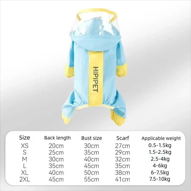 Pawvelle PuddleSuit™ Four-Leg Dog Raincoat