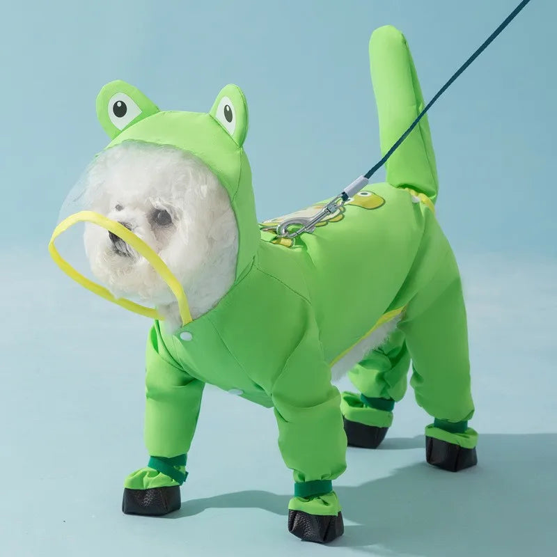 Pawvelle PuddleSuit™ Four-Leg Dog Raincoat