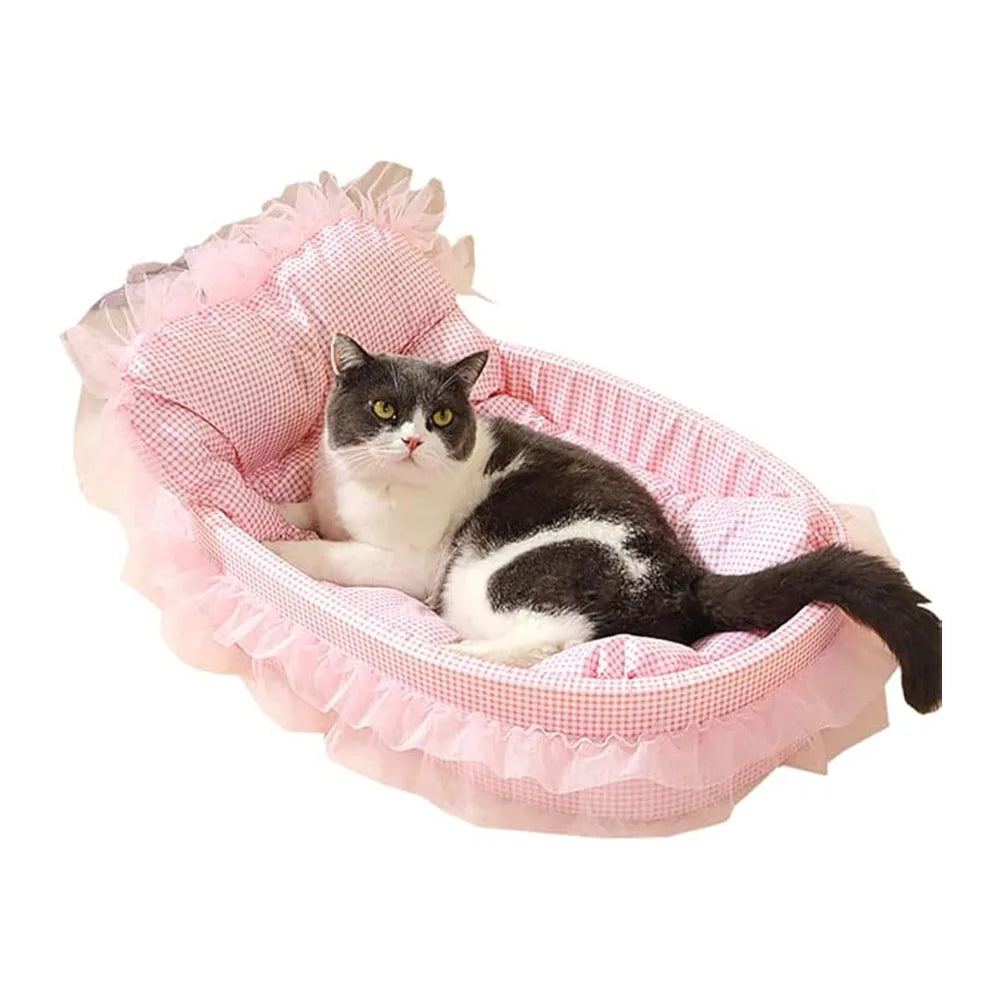 Belle Lounge – Luxury Ruffled Cat Bed