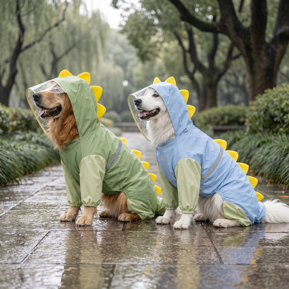 Pawvelle DinoDry™ Full-Body Dog Raincoat
